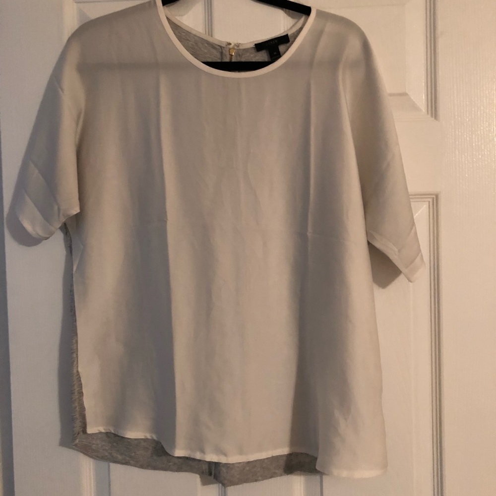 J. Crew Mixed Fabric Blouse